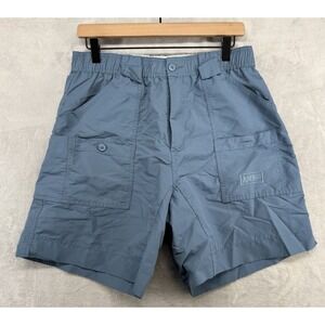 AFTCO Fishing Shorts No Liner 7" Inseam Blue Pockets Men's Size 34 EUC